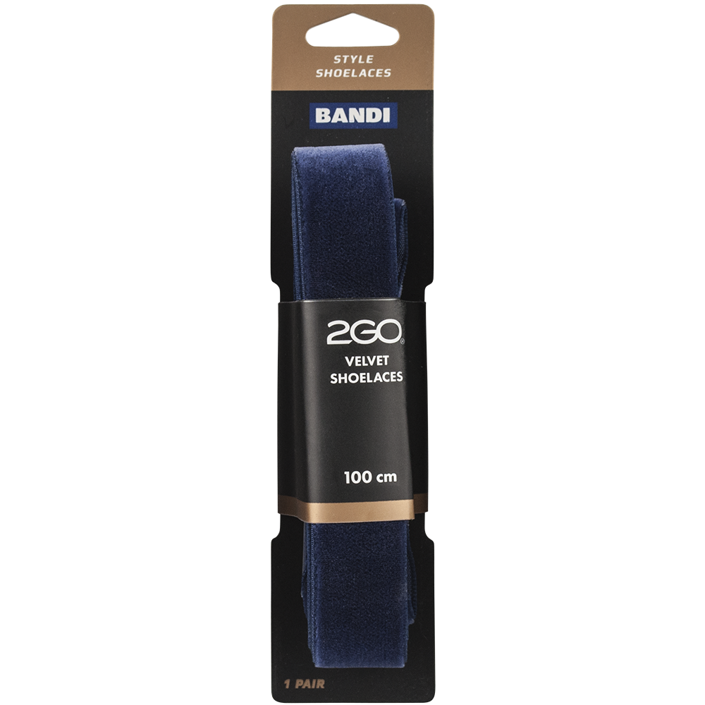 2GO Velvet Shoelaces 331 Dark navy 100 cm